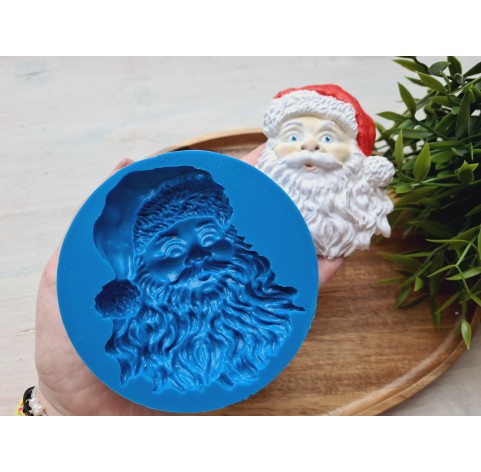 Silicone mold, Santa Claus, style 3, large, ~ 8.1*9.8 cm, H:1.6 cm