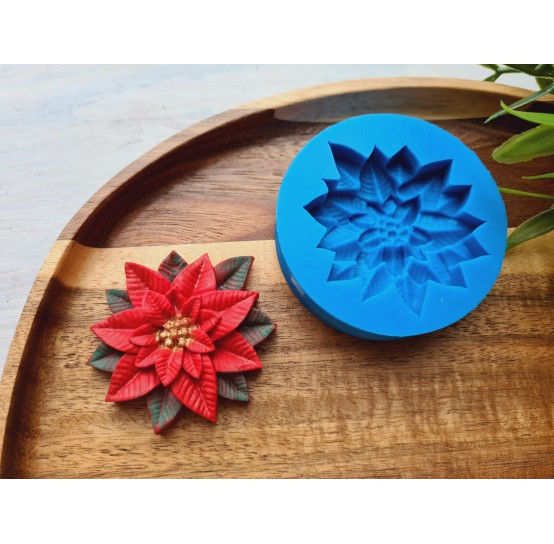 Silicone mold, Poinsettia, style 2, ~ 5.2*5.6 cm, H:1.2 cm