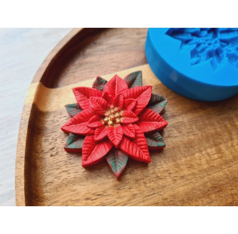 Silicone mold, Poinsettia, style 2, ~ 5.2*5.6 cm, H:1.2 cm