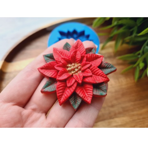 Silicone mold, Poinsettia, style 2, ~ 5.2*5.6 cm, H:1.2 cm