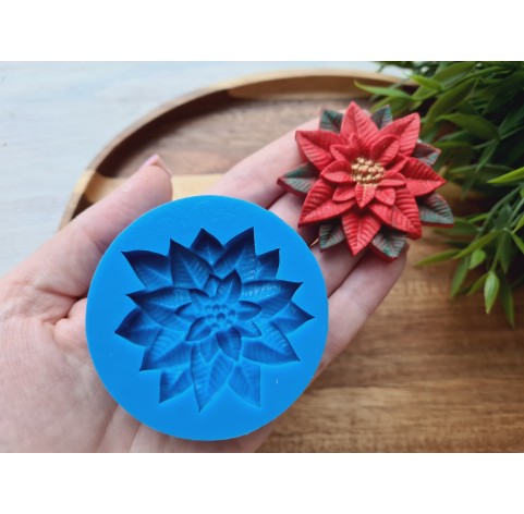 Silicone mold, Poinsettia, style 2, ~ 5.2*5.6 cm, H:1.2 cm