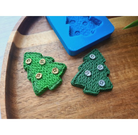 Silicone mold, Christmas tree, style 5, ~ 3.2*3.8 cm, H:0.6 cm