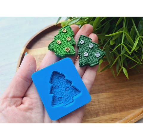 Silicone mold, Christmas tree, style 5, ~ 3.2*3.8 cm, H:0.6 cm