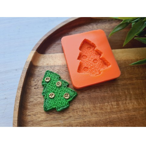 Silicone mold, Christmas tree, style 5, ~ 3.2*3.8 cm, H:0.6 cm