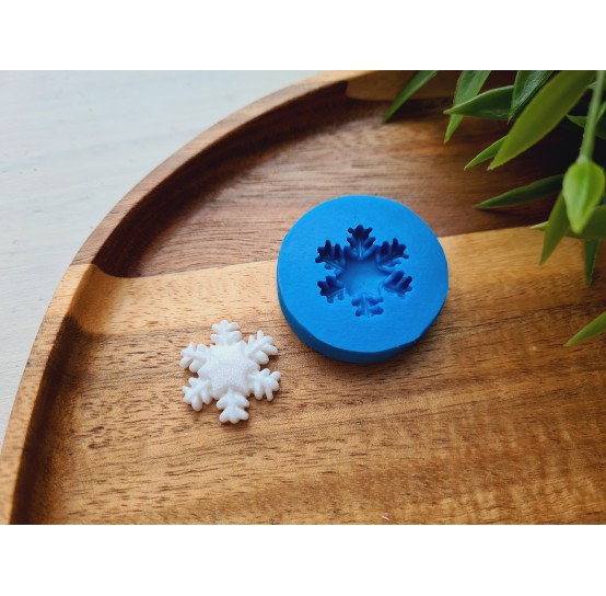 Silicone mold, Snowflake, style 8, ~ Ø 1.9 cm, H:0.4 cm