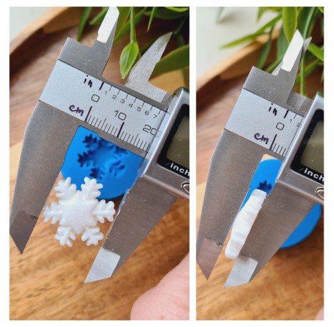 Silicone mold, Snowflake, style 8, ~ Ø 1.9 cm, H:0.4 cm