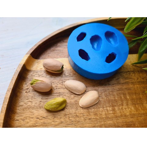 Silicone mold, Pistachios, style 1, 5 elements, ~ 1.2*2 cm, H:0.5-0.8 cm