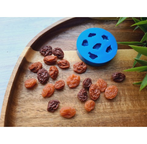 Silicone mold, Raisins, style 1, 6 elements, ~ 0.8-1.4 cm, H:0.5 cm