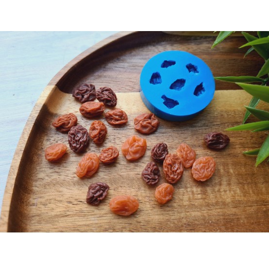 Silicone mold, Raisins, style 1, 6 elements, ~ 0.8-1.4 cm, H:0.5 cm