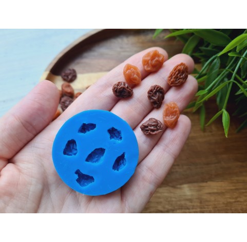 Silicone mold, Raisins, style 1, 6 elements, ~ 0.8-1.4 cm, H:0.5 cm