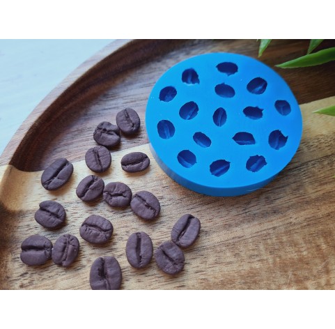 Silicone mold, Coffee bean, style 1, 16 elements, ~ 0.6-1.1, H:0.3 cm