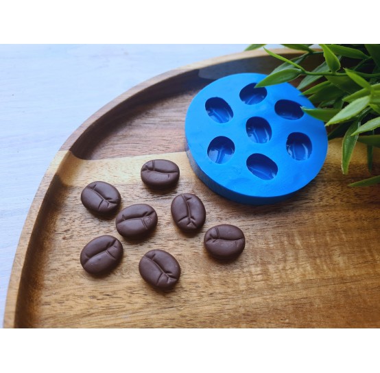 Silicone mold, Coffee bean, style 2, 7 elements, ~ 1.3*1.6 cm, H:0.6 cm