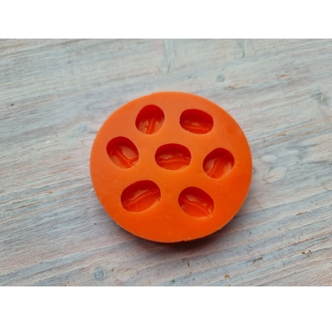 Silicone mold, Coffee bean, style 2, 7 elements, ~ 1.3*1.6 cm, H:0.6 cm