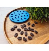 Silicone mold, Coffee bean, style 3, 18 elements, ~ 0.9-1.7 cm, H:0.6 cm
