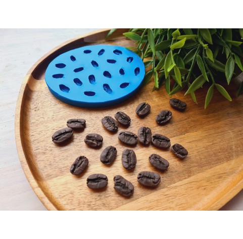 Silicone mold, Coffee bean, style 3, 18 elements, ~ 0.9-1.7 cm, H:0.6 cm