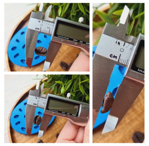 Silicone mold, Coffee bean, style 3, 18 elements, ~ 0.9-1.7 cm, H:0.6 cm