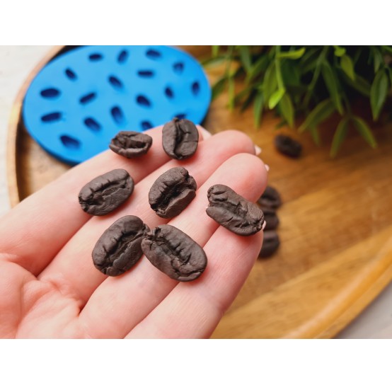 Silicone mold, Coffee bean, style 3, 18 elements, ~ 0.9-1.7 cm, H:0.6 cm