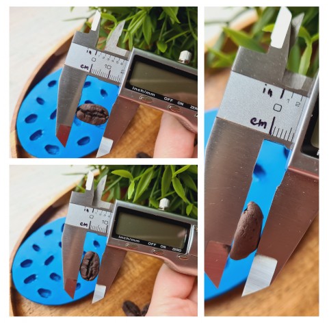 Silicone mold, Coffee bean, style 3, 18 elements, ~ 0.9-1.7 cm, H:0.6 cm