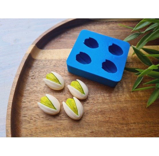 Silicone mold, Pistachios, style 2, 4 elements, ~ 1.5*2 cm, H:1.1 cm