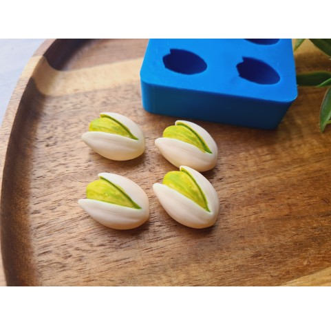 Silicone mold, Pistachios, style 2, 4 elements, ~ 1.5*2 cm, H:1.1 cm