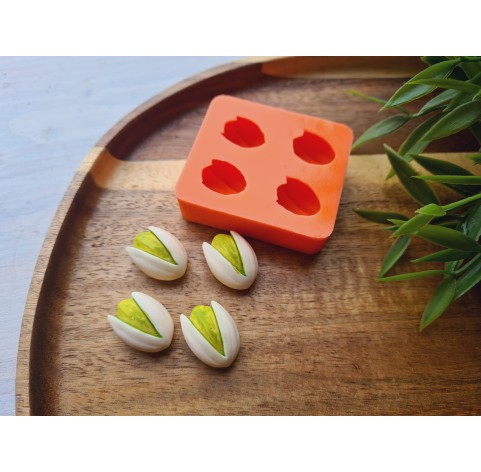 Silicone mold, Pistachios, style 2, 4 elements, ~ 1.5*2 cm, H:1.1 cm