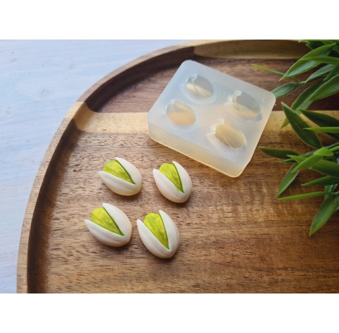 Silicone mold, Pistachios, style 2, 4 elements, ~ 1.5*2 cm, H:1.1 cm