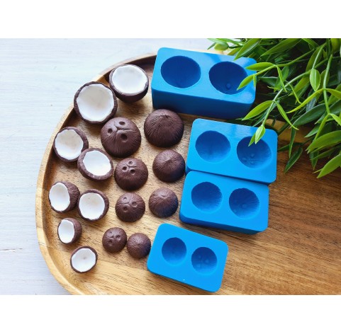 Silicone mold, Coconut husk, style 3, 2 elements, ~ Ø 2.4 cm, H:1.4 cm