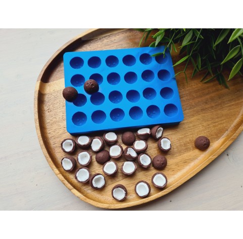 Silicone mold, Coconut husk, style 1, 24 elements, ~ Ø 1.5 cm, H:1 cm