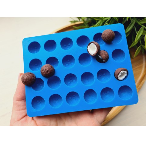 Silicone mold, Coconut husk, style 1, 24 elements, ~ Ø 1.5 cm, H:1 cm