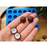 Silicone mold, Coconut husk, style 1, 24 elements, ~ Ø 1.5 cm, H:1 cm