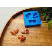 Silicone mold, Nuts set, style 4, 3 elements, ~ 1.3-2.2 cm, H:0.5 cm
