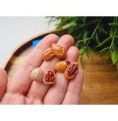 Silicone mold, Nuts set, style 4, 3 elements, ~ 1.3-2.2 cm, H:0.5 cm