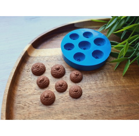 Silicone mold, Acorn caps, 7 elements, ~ Ø 1.3-1.6 cm, H:0.7-0.9 cm