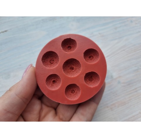 Silicone mold, Acorn caps, 7 elements, ~ Ø 1.3-1.6 cm, H:0.7-0.9 cm