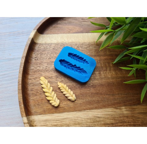 Silicone mold, Wheat branch, style 1, handmade, 2 elements, ~ 0.9*2.8 cm, 1.1*3.8 cm, H:0.3-0.4 cm