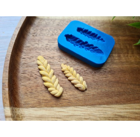 Silicone mold, Wheat branch, style 1, handmade, 2 elements, ~ 0.9*2.8 cm, 1.1*3.8 cm, H:0.3-0.4 cm