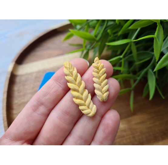 Silicone mold, Wheat branch, style 1, handmade, 2 elements, ~ 0.9*2.8 cm, 1.1*3.8 cm, H:0.3-0.4 cm