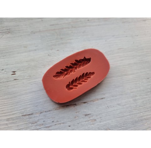 Silicone mold, Wheat branch, style 1, handmade, 2 elements, ~ 0.9*2.8 cm, 1.1*3.8 cm, H:0.3-0.4 cm