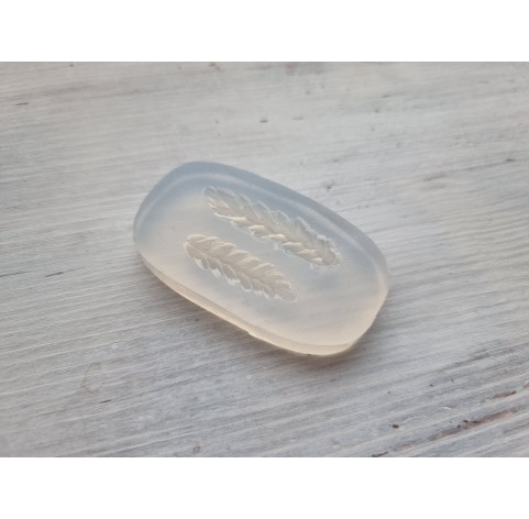 Silicone mold, Wheat branch, style 1, handmade, 2 elements, ~ 0.9*2.8 cm, 1.1*3.8 cm, H:0.3-0.4 cm