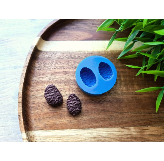 Silicone mold, Pine cone, style 3, 2 elements, ~ 1.6*2.3 cm, 2*2.2 cm, H:0.9-1.1 cm