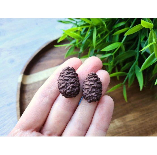 Silicone mold, Pine cone, style 3, 2 elements, ~ 1.6*2.3 cm, 2*2.2 cm, H:0.9-1.1 cm