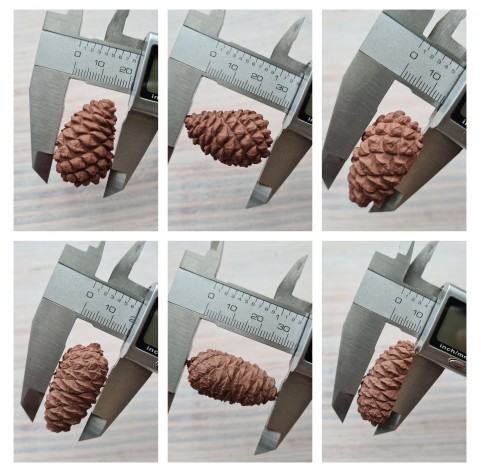 Silicone mold, Pine cone, style 4, 2 elements, ~ 2.1*3.3 cm, 1.7*3.4 cm, H:1.2-1.4 cm