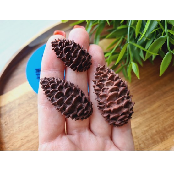 Silicone mold, Pine cone, style 5, 3 elements, ~ 2.9-4.6*1.7-2.6 cm, H:0.8-1.2 cm