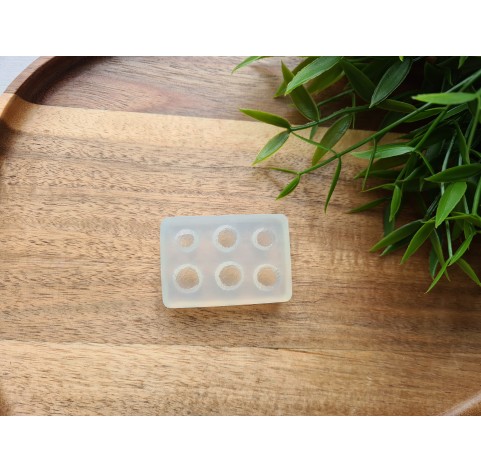 Silicone mold, Mini pine cone, style 9, 6 elements, ~ Ø 0.9-1.1 cm, H:0.9-1.1 cm