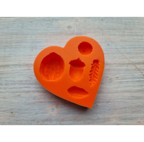 Silicone mold, Gifts of nature set, 5 elements, ~ 2-2.9*0.8-2.4 cm, H:0.3-1.2.cm