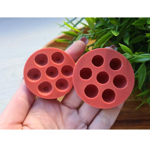 Silicone mold, Acorn, style 6, 7 elements, 2-part mold, ~ 1.1*1.7 cm