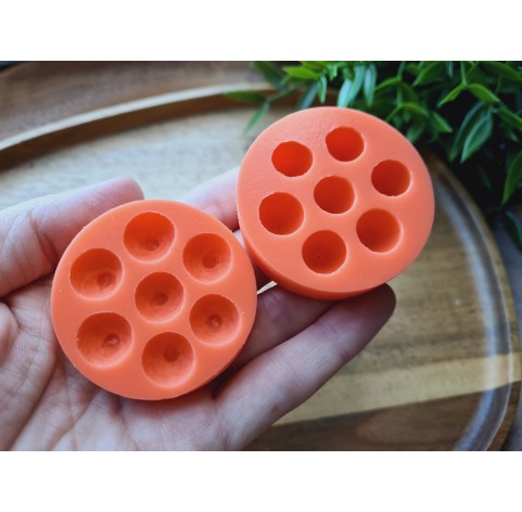 Silicone mold, Acorn, style 6, 7 elements, 2-part mold, ~ 1.1*1.7 cm