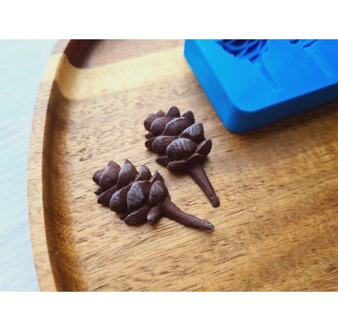 Silicone mold, Pine cone, style 14, 2 elements, ~ 3.5-3.7*1.7-1.9 cm, H:0.9-1 cm