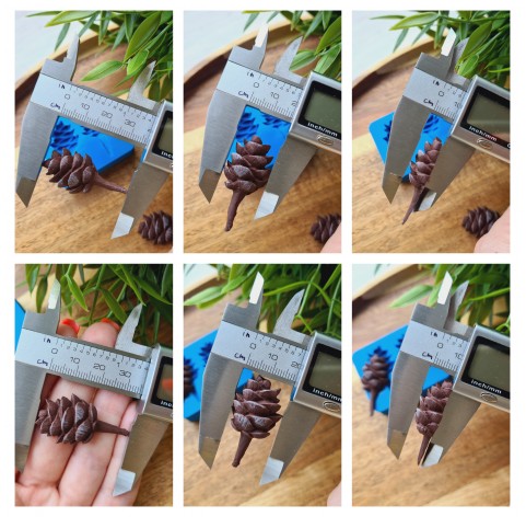 Silicone mold, Pine cone, style 14, 2 elements, ~ 3.5-3.7*1.7-1.9 cm, H:0.9-1 cm