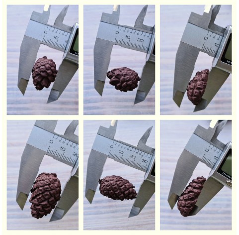 Silicone mold, Pine cone, style 15, 4 elements, ~ 1.7*2.5 cm, 1.9*3.2 cm, 2.7*3.5 cm, H:0.9-1.1 cm